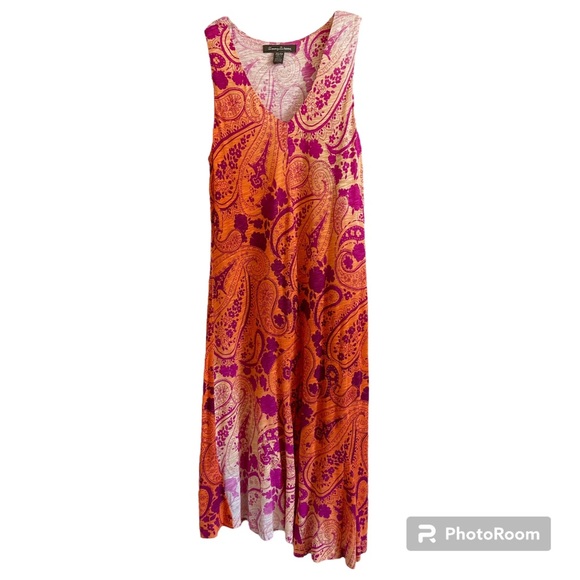 Tommy Bahama Dresses & Skirts - Tommy Bahama Casa Sunrise Paisley Scoop Neck Flutter Hem Tank Dress Sz XS